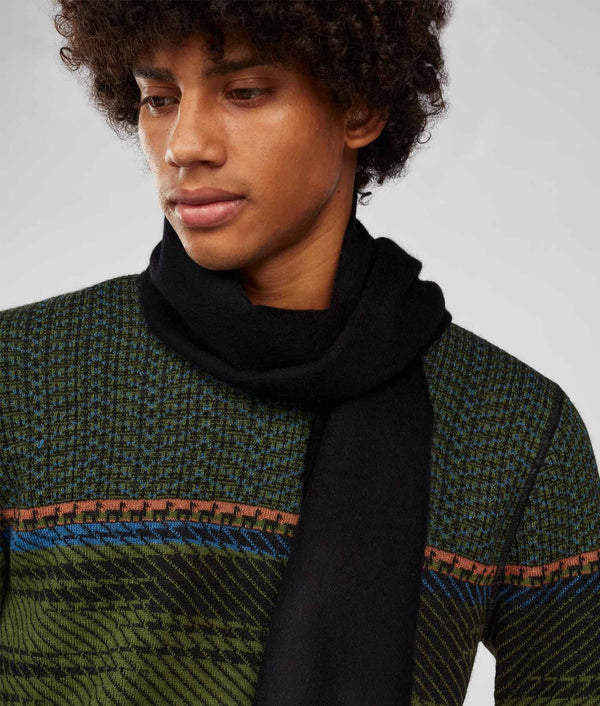 Long Brushed Scarf - Black