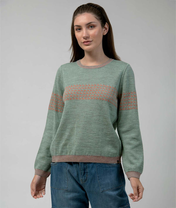 Going Places Reversibles Sweater orange and green