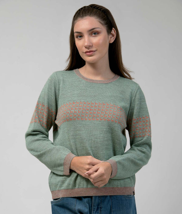 Going Places Reversibles Sweater orange and green