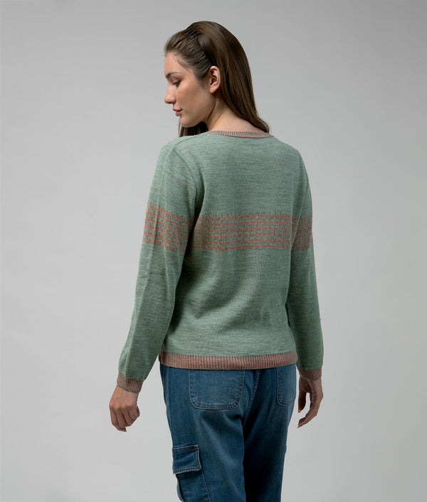Going Places Reversibles Sweater orange and green