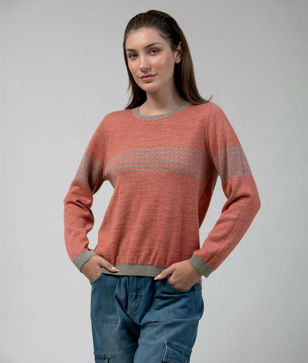 Going Places Reversibles Sweater orange and green
