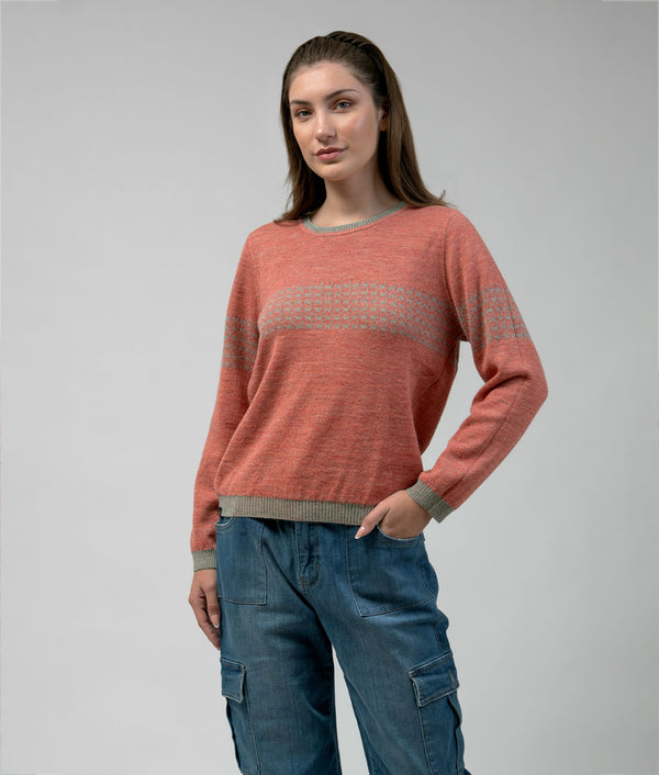 Going Places Reversibles Sweater orange and green
