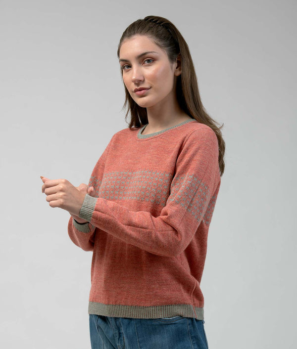Going Places Reversibles Sweater orange and green
