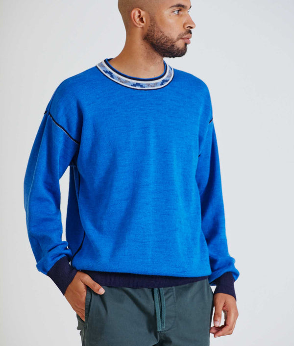 Reversible Eased Sweater - Eclipse And Princess Blue