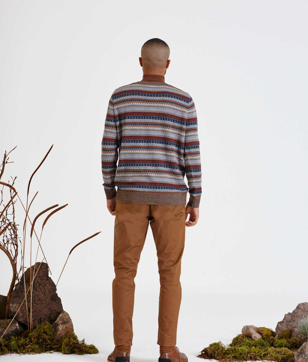 All Over Jacquard O Neck Pullover