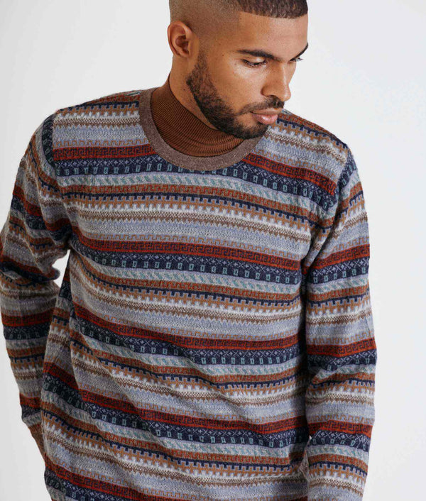 All Over Jacquard O Neck Pullover