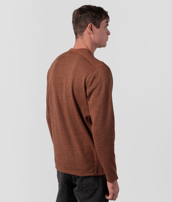 O Neck Sweater Circular - Dark Black And Terracotta