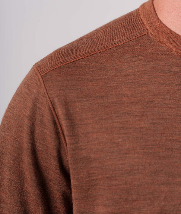 O Neck Sweater Circular - Dark Black And Terracotta