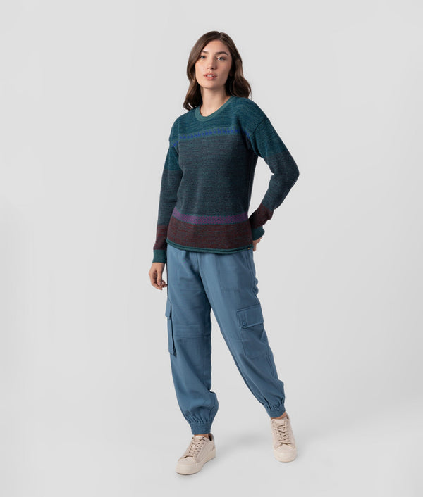 Related Edited Crew Neck Sweater - Petrol Green