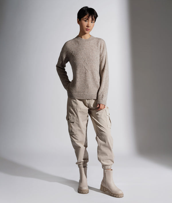 Undefined Aran & Jersey Mock Neck Sweater