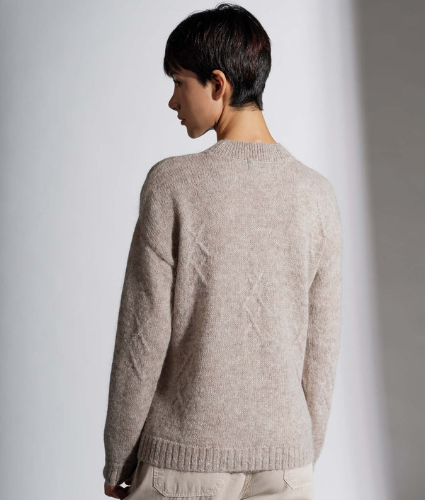 Undefined Aran & Jersey Mock Neck Sweater