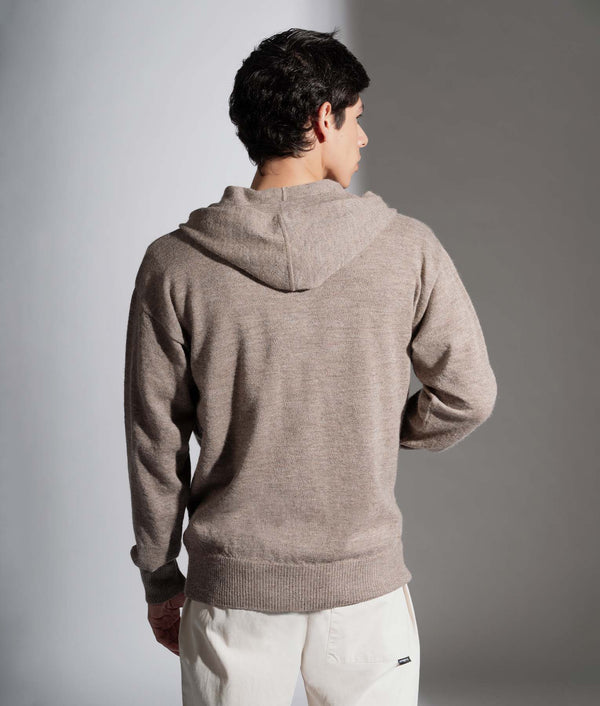 Mens Zipped Front Cardigan With Hood
