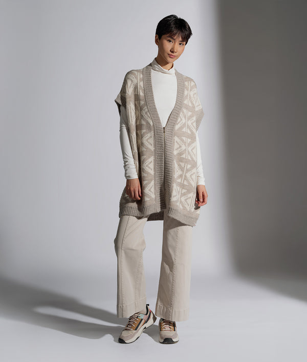 Zipped Front Cardi Poncho