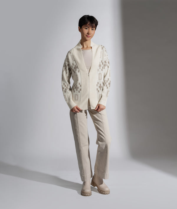 Zipped Front Neck Cardigan