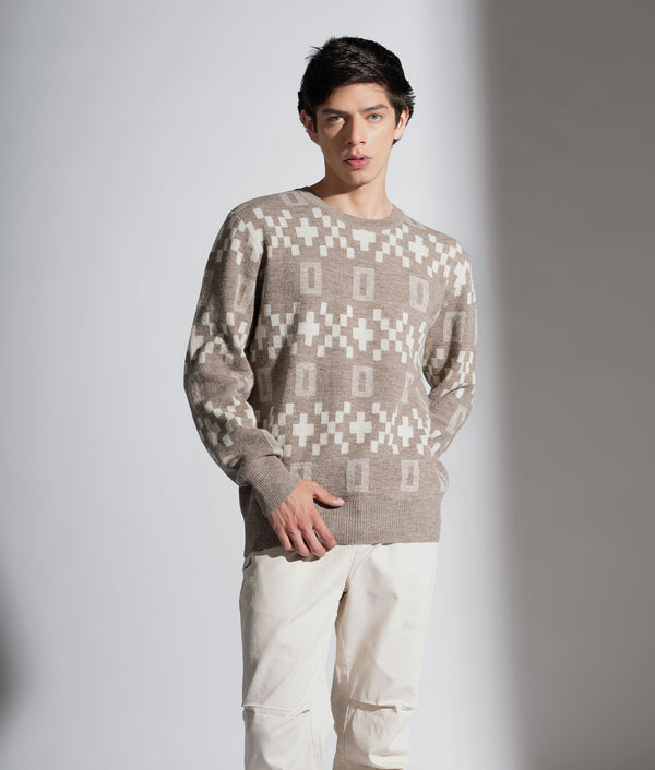 His Crosses Jacquard Sweater
