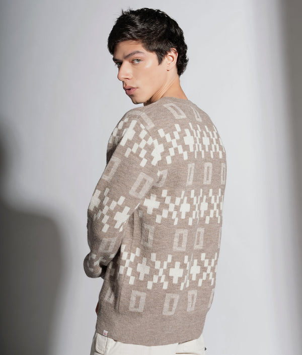 His Crosses Jacquard Sweater