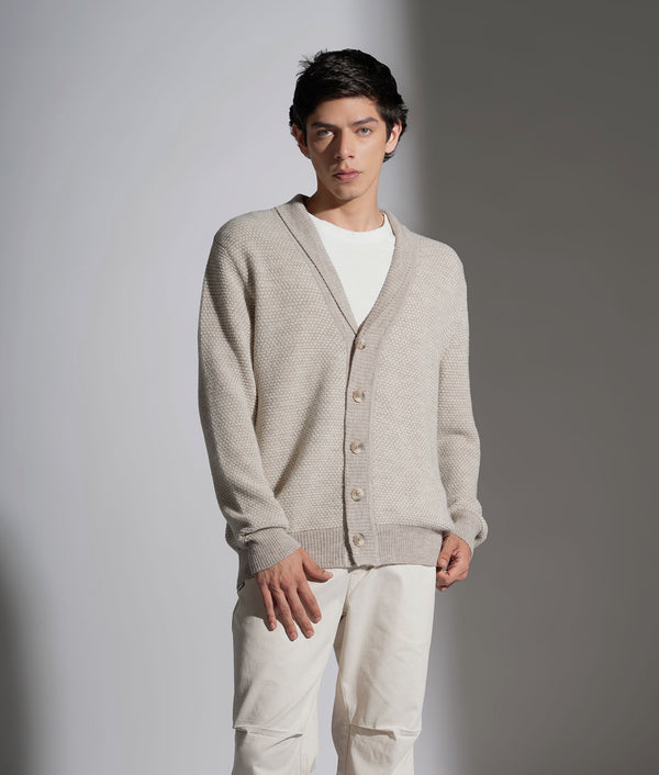 Mens Seeds Shawl Neck Cardigan