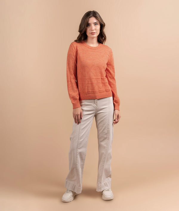 En-Laces Sweater - Heather Burnt Orange