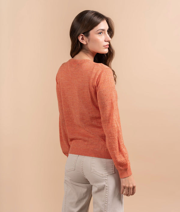 En-Laces Sweater - Heather Burnt Orange