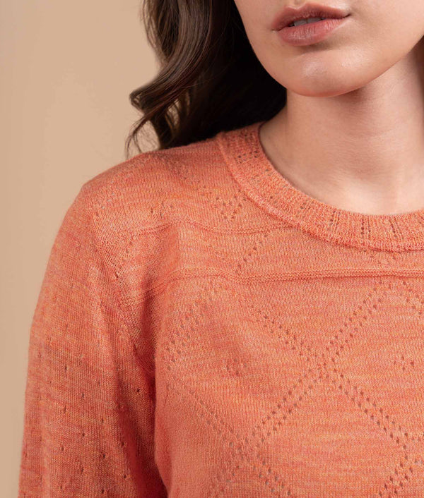 En-Laces Sweater - Heather Burnt Orange