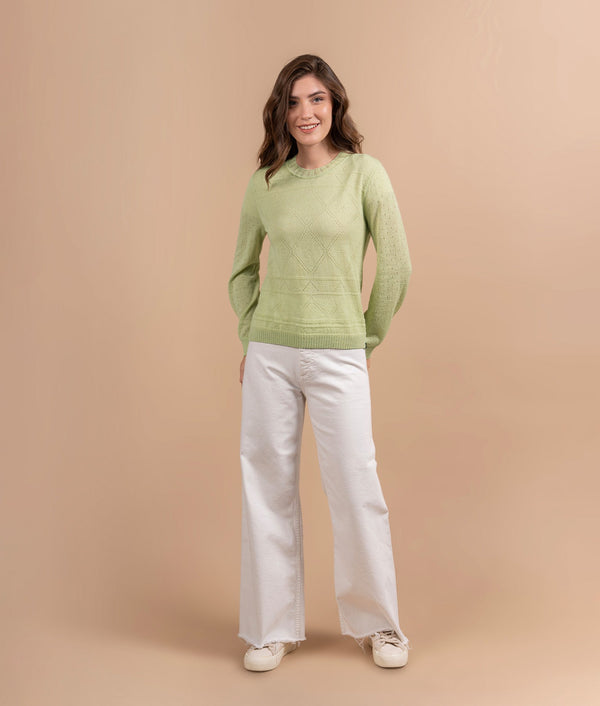 En-Laces Sweater - Light Lime Green