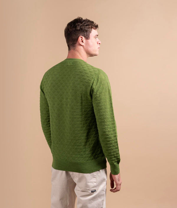 Los Angulos Crew Neck Men's Sweater - leaf green
