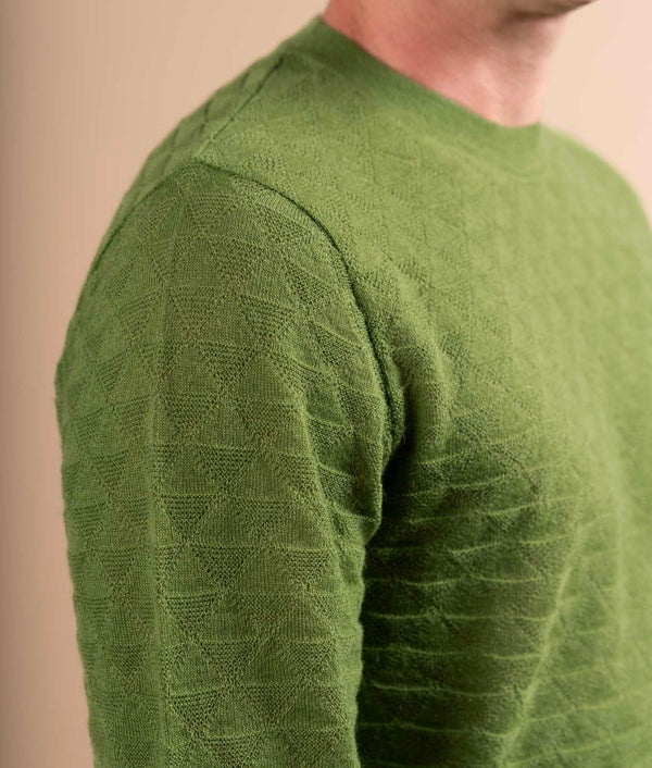 Los Angulos Crew Neck Men's Sweater - leaf green