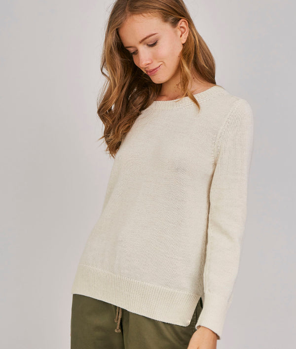 Long Basic Sweater - Antique White