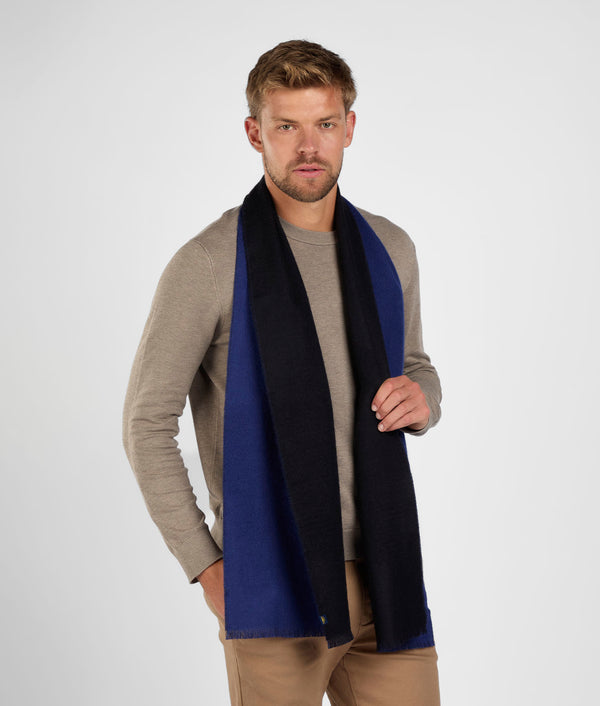 Double Face Scarf - Black and Blue