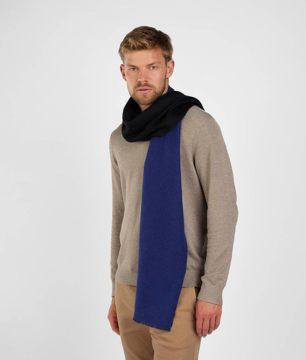 Double Face Scarf - Black and Blue