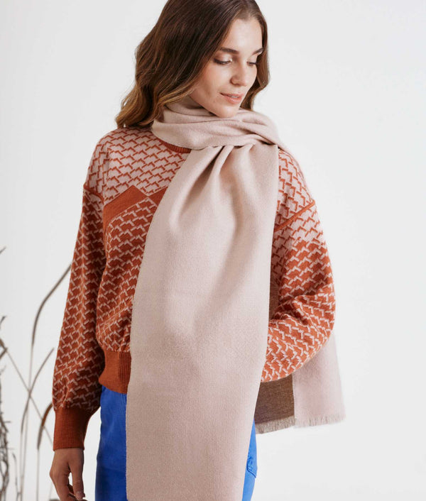 Double Face Scarf - Rose Dust And Humus