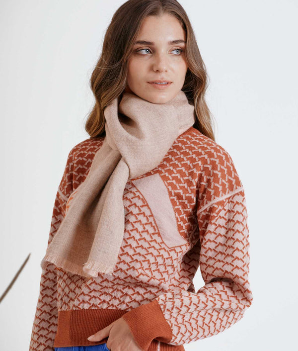 Double Face Scarf - Rose Dust And Humus