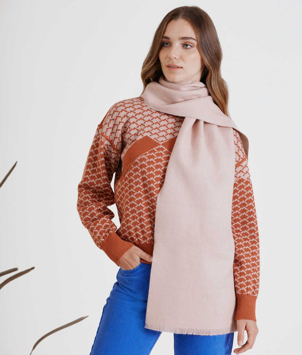 Double Face Scarf - Rose Dust And Humus