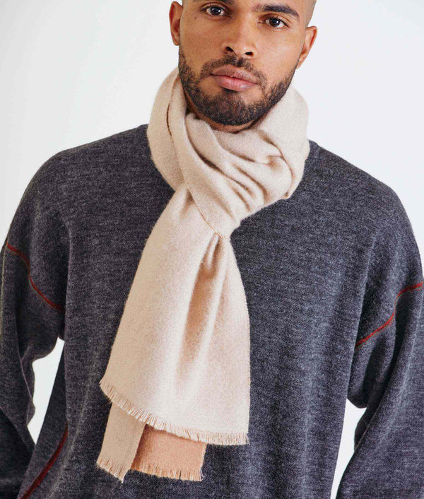 Double Face Scarf - Tiger Eye And Antique White