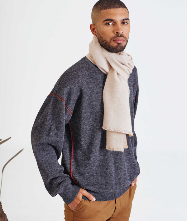 Double Face Scarf - Tiger Eye And Antique White