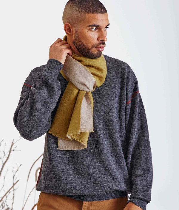 Double Face Scarf - Olivenite And Humus
