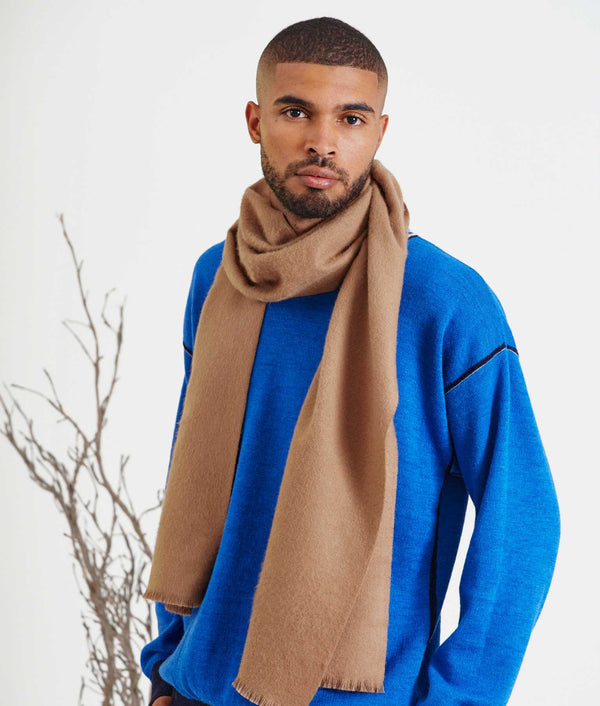 Long Brushed Scarf - Tabaco Brown