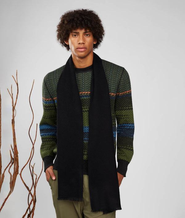 Long Brushed Scarf - Black