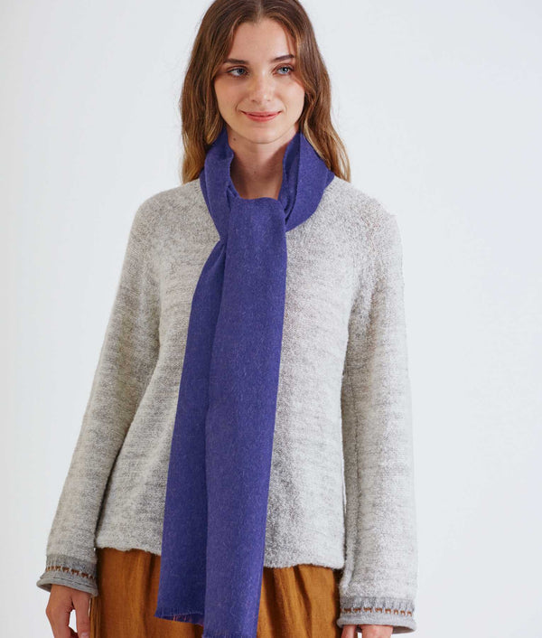 Long Brushed Scarf - Bleached Denim