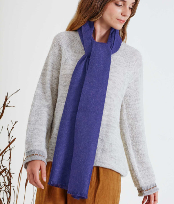 Long Brushed Scarf - Bleached Denim