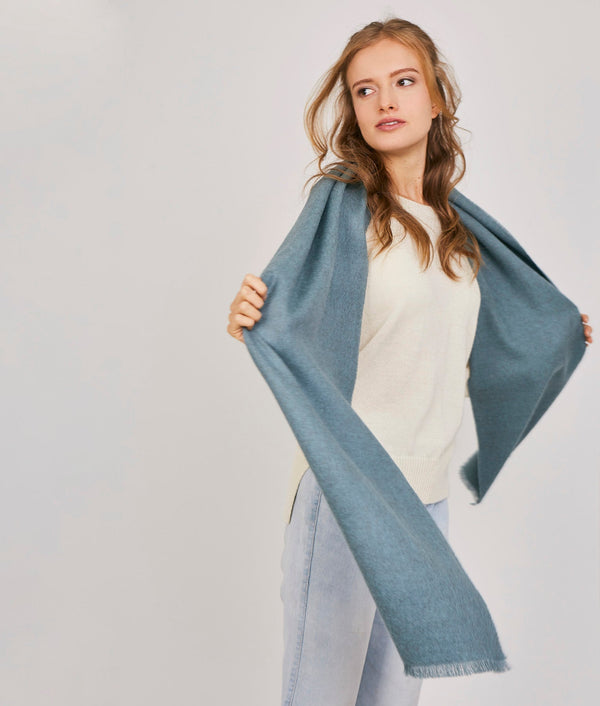 Long Brushed Scarf - Smooke Blue