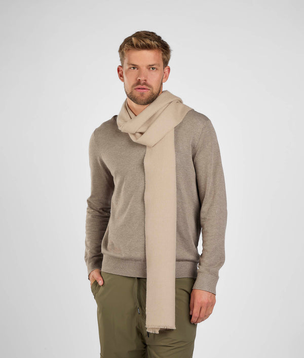 Long Brushed Scarf - Warm Taupe