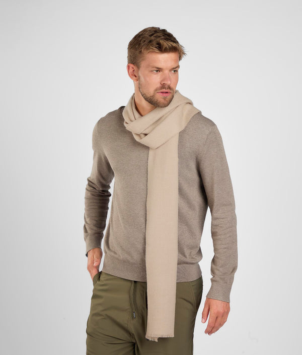 Long Brushed Scarf - Warm Taupe