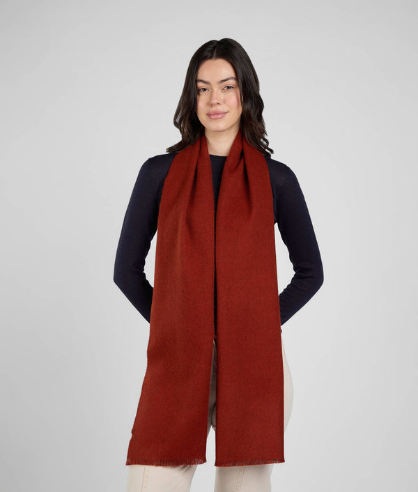 Long Brushed Scarf - Burnt Henna
