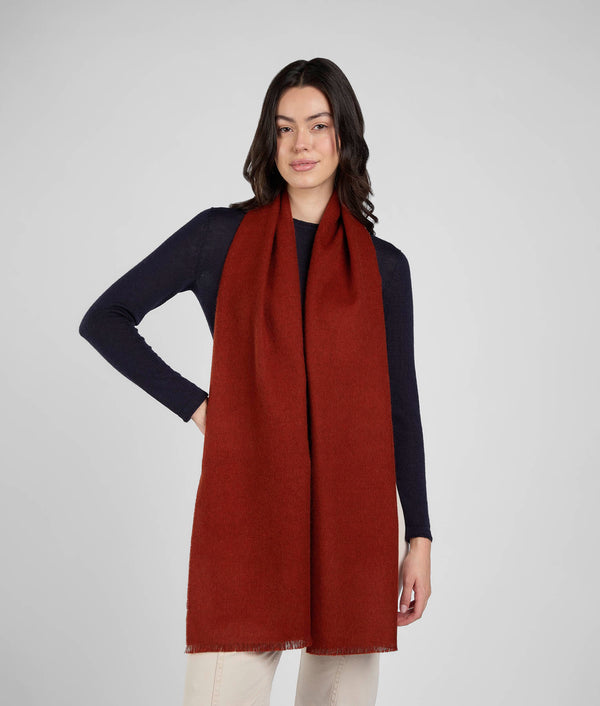Long Brushed Scarf - Burnt Henna