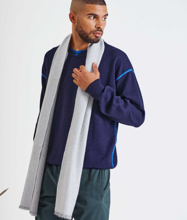 Little Espigas Motif Scarf - Antique White And High Rise