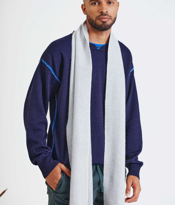 Little Espigas Motif Scarf - Antique White And High Rise