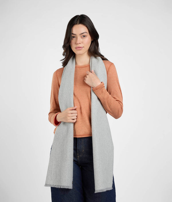 Little Herringbone Scarf - Antique White