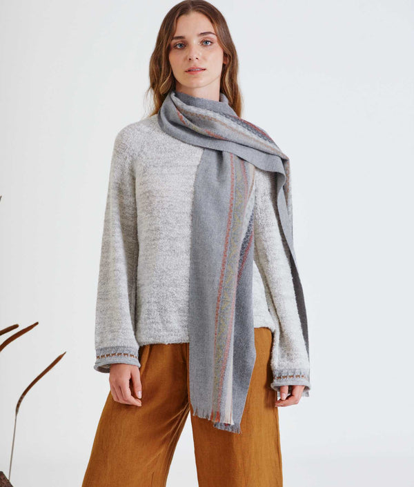 Passing By Double Face Scarf - Ultimate Gray And Burnt Henna
