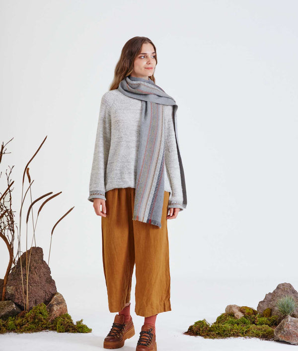 Passing By Double Face Scarf - Ultimate Gray And Burnt Henna